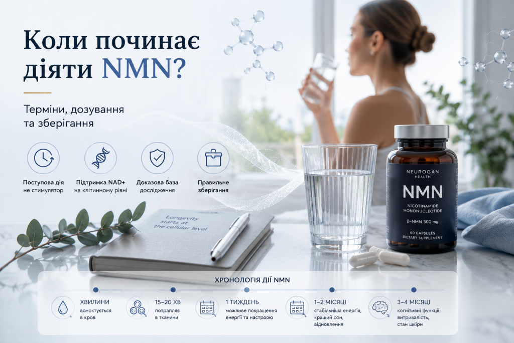 Коли починає діяти NMN? Терміни, дозування та зберігання